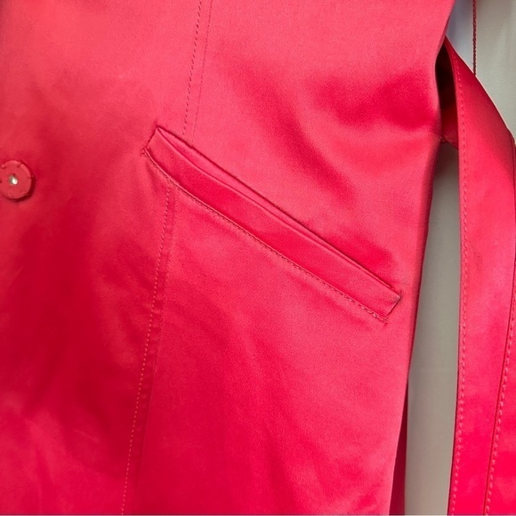 Kenneth Cole New York Women’s Red Mid Length Jacket Trench Coat Wide Collar sz S - Picture 15 of 15